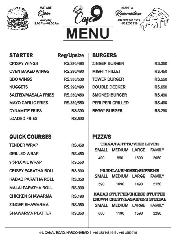 Bandhan Menu